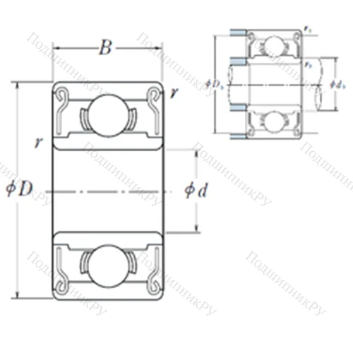 Подшипник шариковый радиальный R 1-4-2RS
