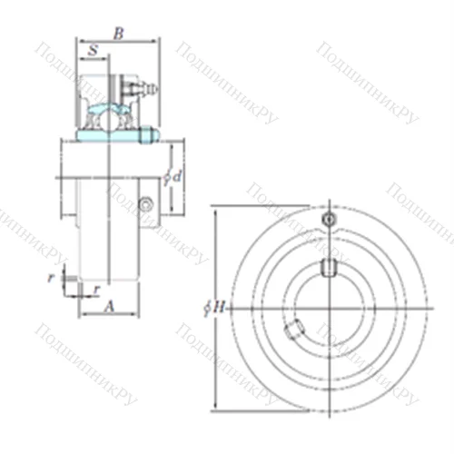 Подшипниковый узел шариковый радиальный UCC 207-21