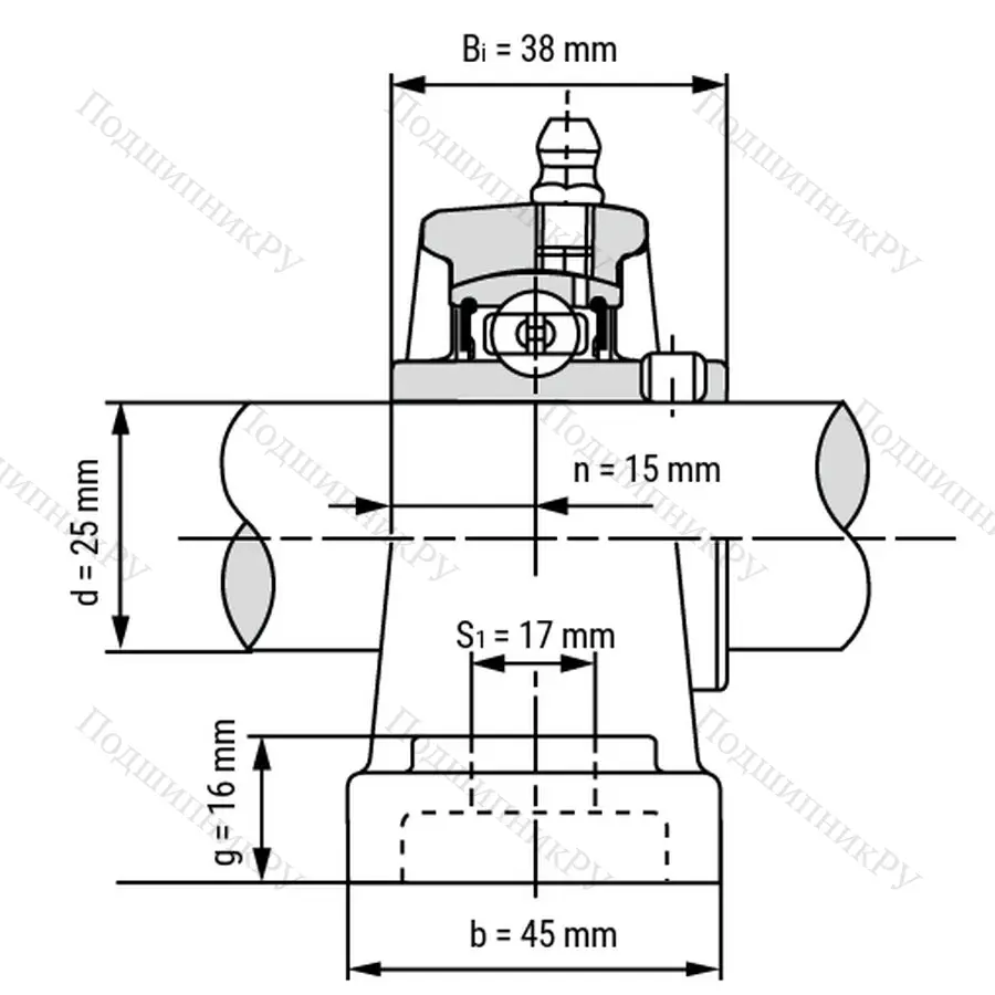 Подшипниковый узел UCP 305 - Вал: 25 мм