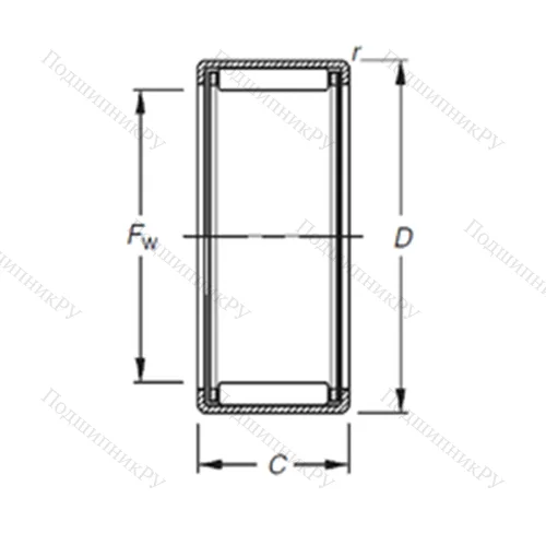 Подшипник игольчатый радиальный HK 3012