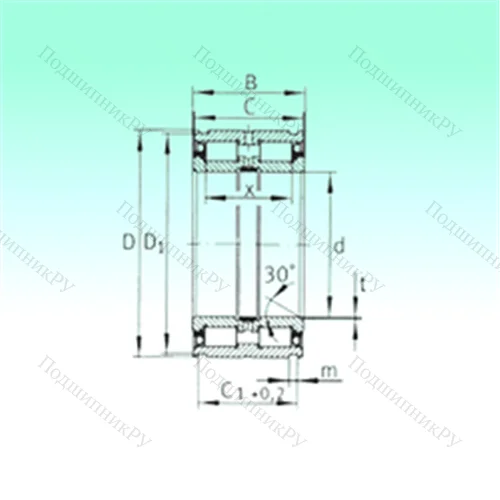 Подшипник роликовый радиальный SL 045036-PP от производителя  NBS Подшипник роликовый радиальный SL 045036-PP от производителя  NBS