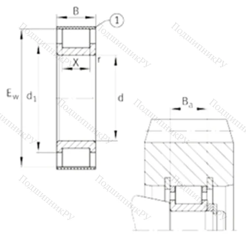 Подшипник роликовый радиальный RSL 182309-A от производителя  INA Подшипник роликовый радиальный RSL 182309-A от производителя  INA