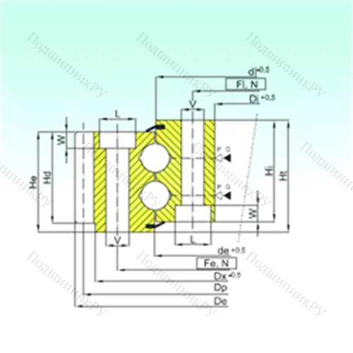 Подшипник шариковый опорно-поворотный EB 2.20.0752.200-1SPPN