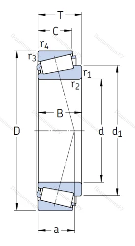 Конический роликовый подшипник 32207 J 2/Q от производителя  SKF