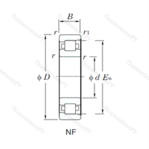 Подшипник роликовый радиальный NF 424 от производителя  KOYO