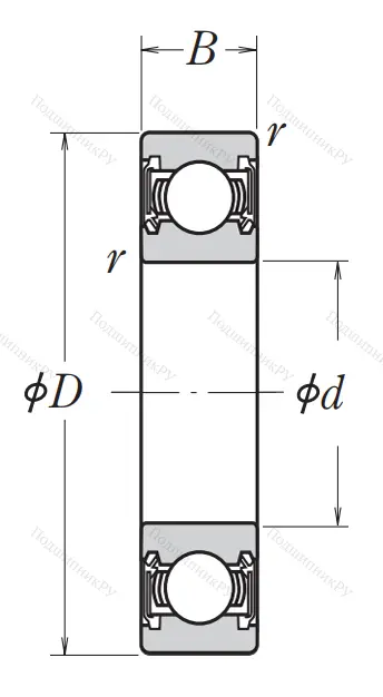 Однорядный шариковый подшипник 6220 DDU C 3 E