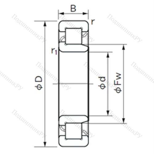 Подшипник роликовый радиальный NJ 2230 E