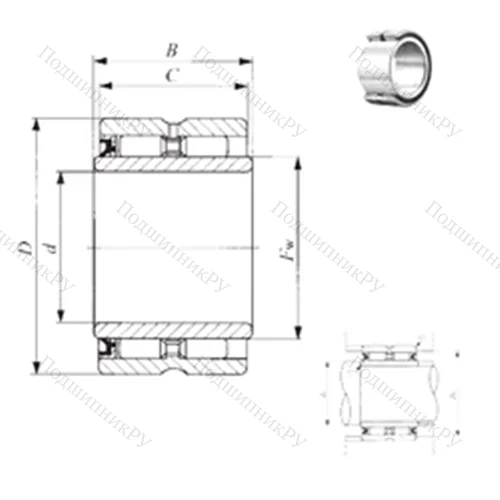 Подшипник игольчатый радиальный GBRI 223520 U