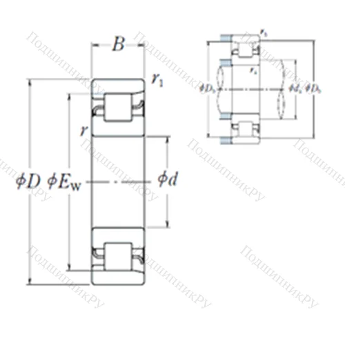 Подшипник роликовый радиальный NF 418 от производителя  NSK