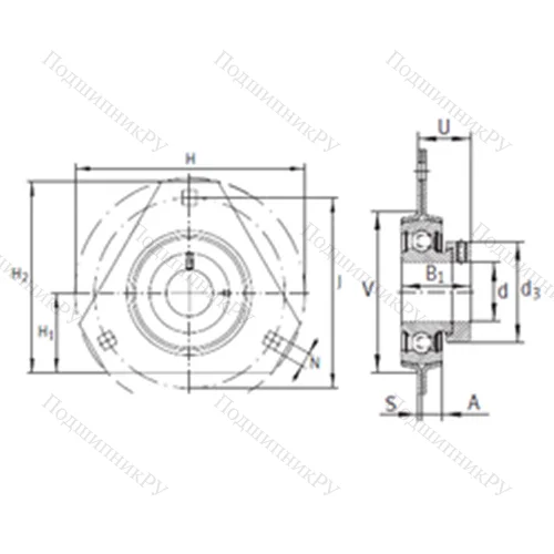 Подшипниковый узел шариковый радиальный RATR 30