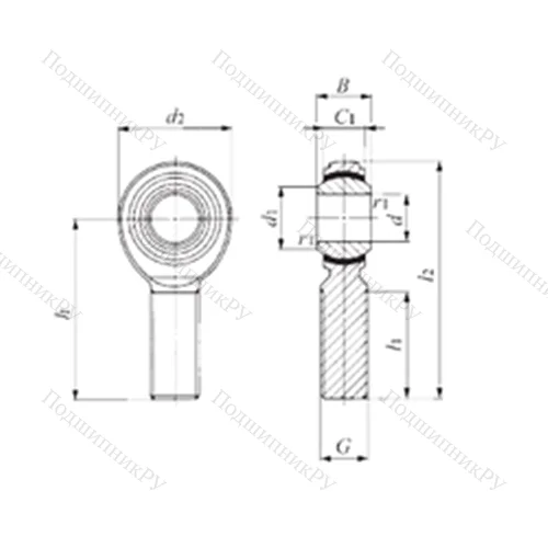 Подшипник скольжения сферический POS 16EC
