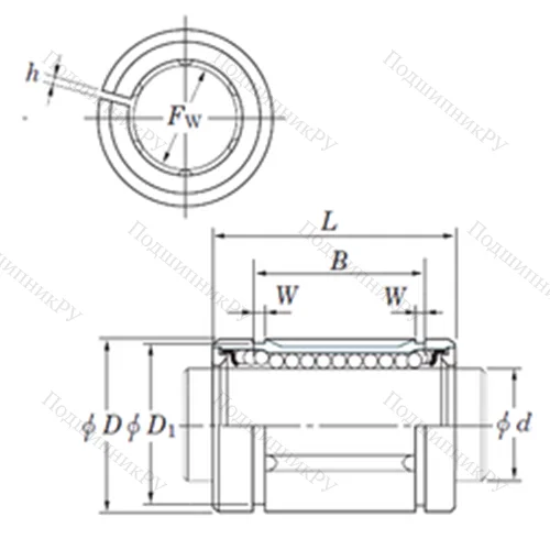 Подшипник шариковый линейный SDM 8SAJ