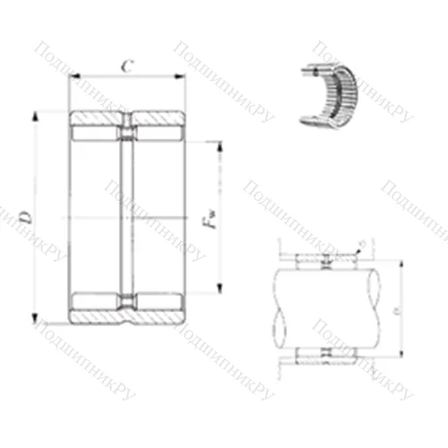 Подшипник игольчатый радиальный GBR 202816