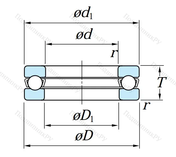 Упорный шариковый подшипник 51214