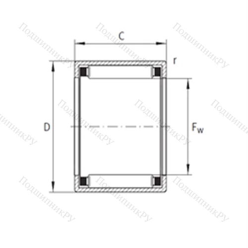 Подшипник игольчатый радиальный SCH 1312