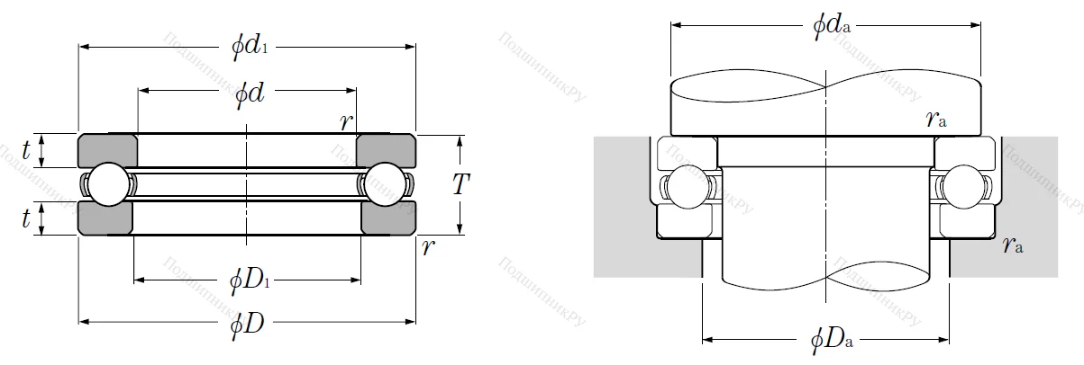 Упорный шариковый подшипник 51320
