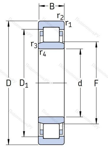 Роликовый цилиндрический подшипник NU 316 ECP/C 3 от производителя  SKF