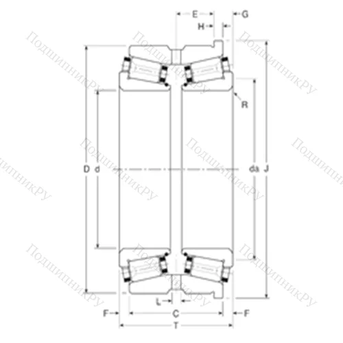 Подшипник роликовый радиально-упорный 131097/131152XH от производителя  Gamet Подшипник роликовый радиально-упорный 131097/131152XH от производителя  Gamet