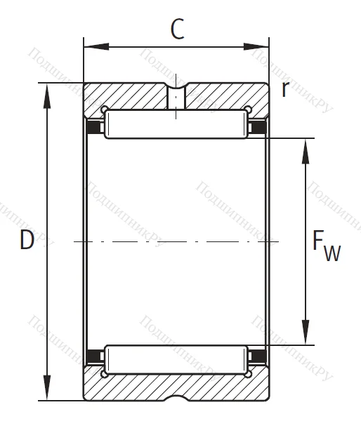 Игольчатый подшипник NK 12/12 XL