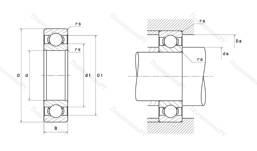 Высокотемпературный  подшипник 6008 F 604