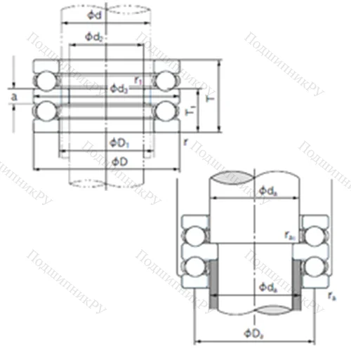 Подшипник шариковый упорный 52417 от производителя  NACHI