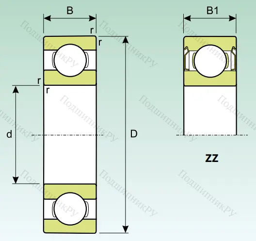 Миниатюрный шариковый подшипник MR 104 ZZ (L 1040 ZZ) в Химках
