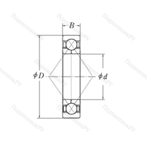Подшипник шариковый радиально-упорный с четырёхточечным контактом