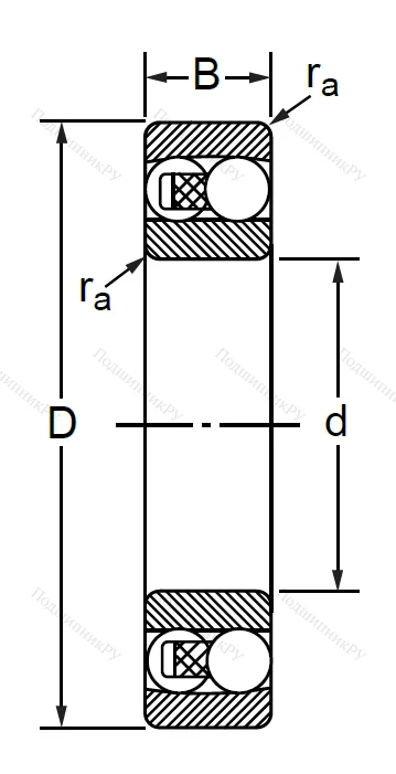 Двухрядный шариковый подшипник 1503 (2203) в Химках