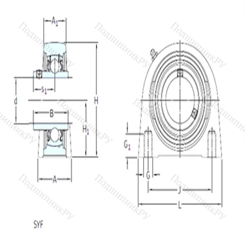 Подшипниковый узел шариковый радиальный SYF 40 TF