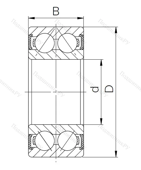 Радиально-упорный шариковый подшипник 3056305 2RS (3305 2RS) в Химках