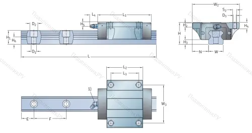 Профильная рельсовая направляющая LLTHS 25 R 1 T 1 220 P 3 E=0 (M/P 011515) в Химках