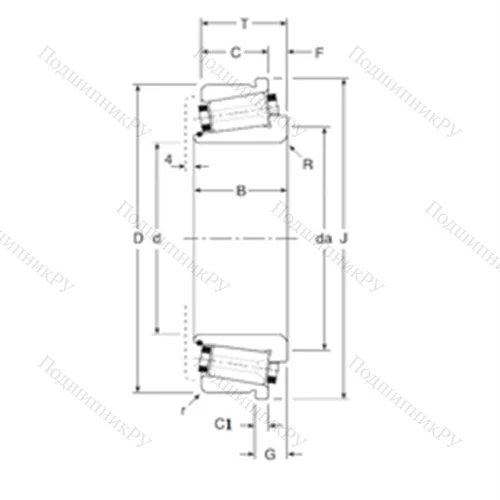 Подшипник роликовый радиально-упорный 100031X/100072C от производителя  Gamet