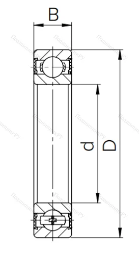 Шариковый однорядный подшипник 6-180307 С9 ГОСТ 520 в Химках