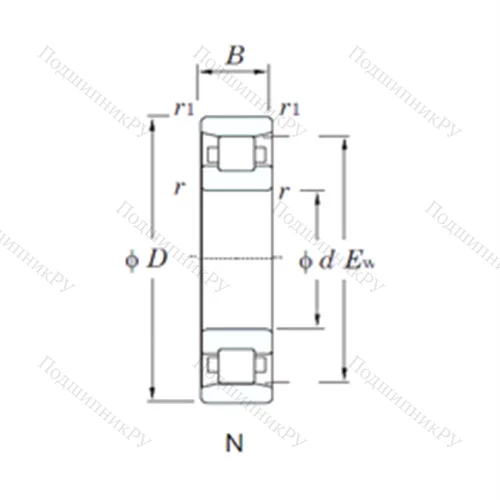 Подшипник роликовый радиальный N 424 от производителя  KOYO