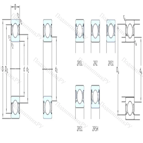 Подшипник шариковый радиальный 607-2Z от производителя  SKF