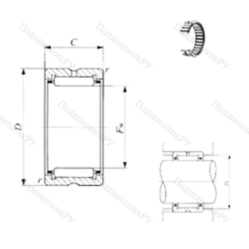 Подшипник игольчатый радиальный BR 303920 от производителя  IKO Подшипник игольчатый радиальный BR 303920 от производителя  IKO