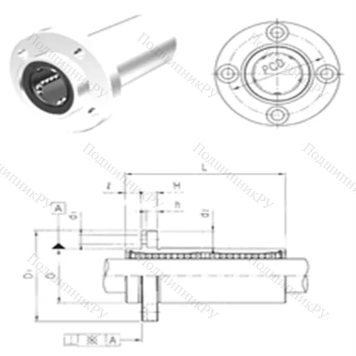 Подшипник шариковый линейный LMEFP 20L