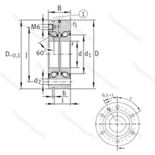 Подшипник шариковый упорно-радиальный ZKLF 40100-2RS-PE от производителя  INA Подшипник шариковый упорно-радиальный ZKLF 40100-2RS-PE от производителя  INA