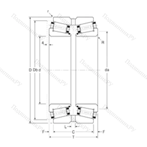 Подшипник роликовый радиально-упорный 303381X/303508XG