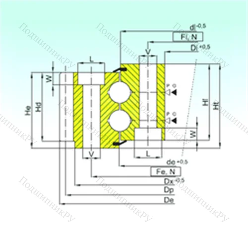 Подшипник шариковый опорно-поворотный EB 2.35.1390.400-1SPPN