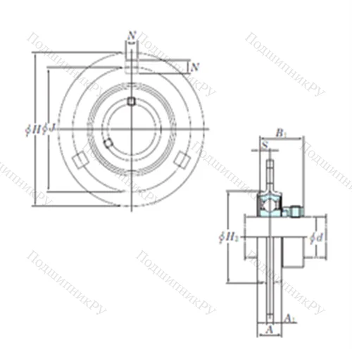 Подшипниковый узел шариковый радиальный SAPF 207-22