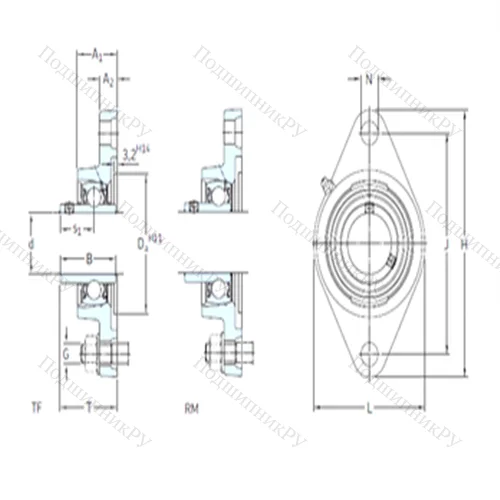 Подшипниковый узел шариковый радиальный FYT 2.3/16 FM
