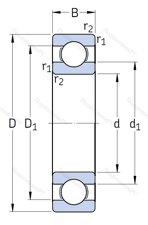 Однорядный шариковый подшипник 6310