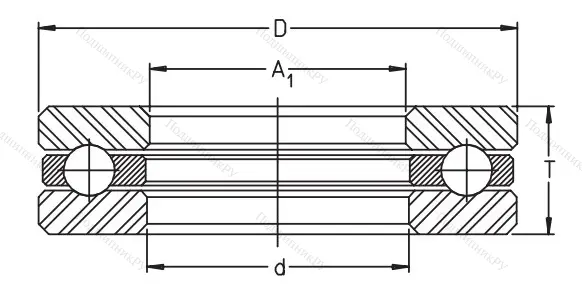 Упорный шариковый подшипник 51210