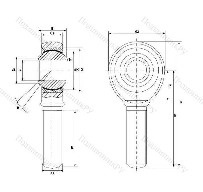 Шарнирная головка с наружной правой резьбой GAKR 16 PW в Химках