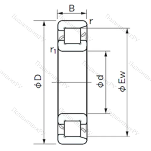 Подшипник роликовый радиальный NF 422