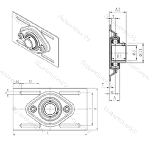 Подшипниковый узел шариковый радиальный USPFE 205