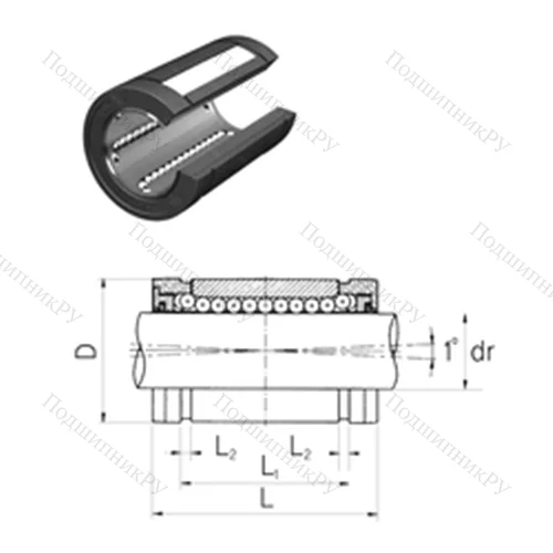 Подшипник шариковый линейный LMBS 24UUOP