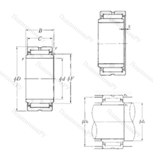 Подшипник игольчатый радиальный MR 526828+MI-445228