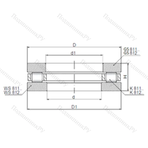 Подшипник роликовый упорный 81252 от производителя  CX